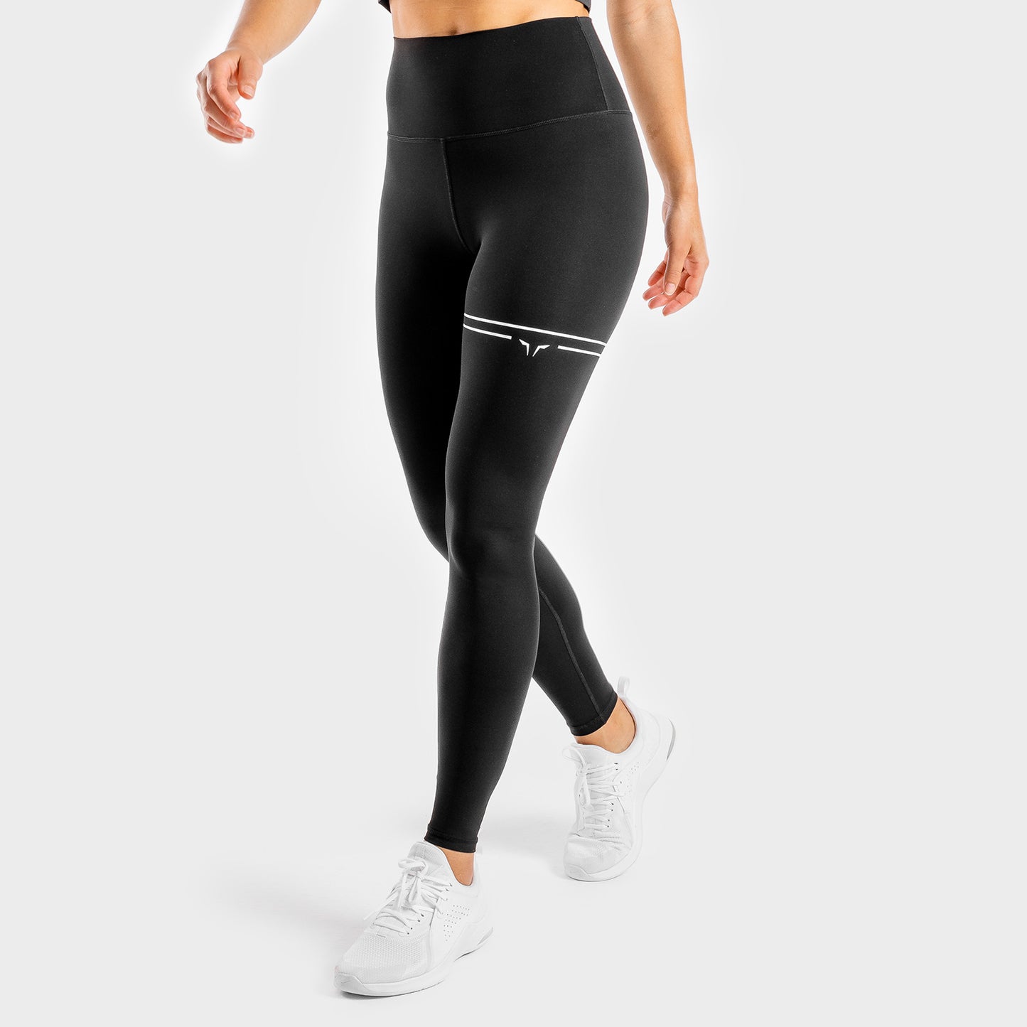 Sexy black gym leggings. Feminine tulle design. Branded elastic.